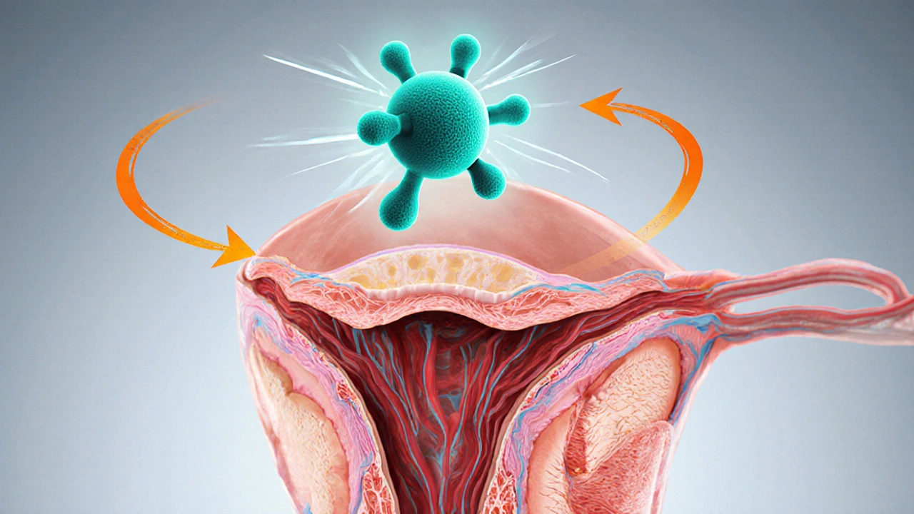 Scientific illustration of penile blood vessels relaxing as PDE‑5 is blocked by sildenafil.